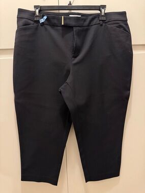 Womens Black Stretch CropDress Pants